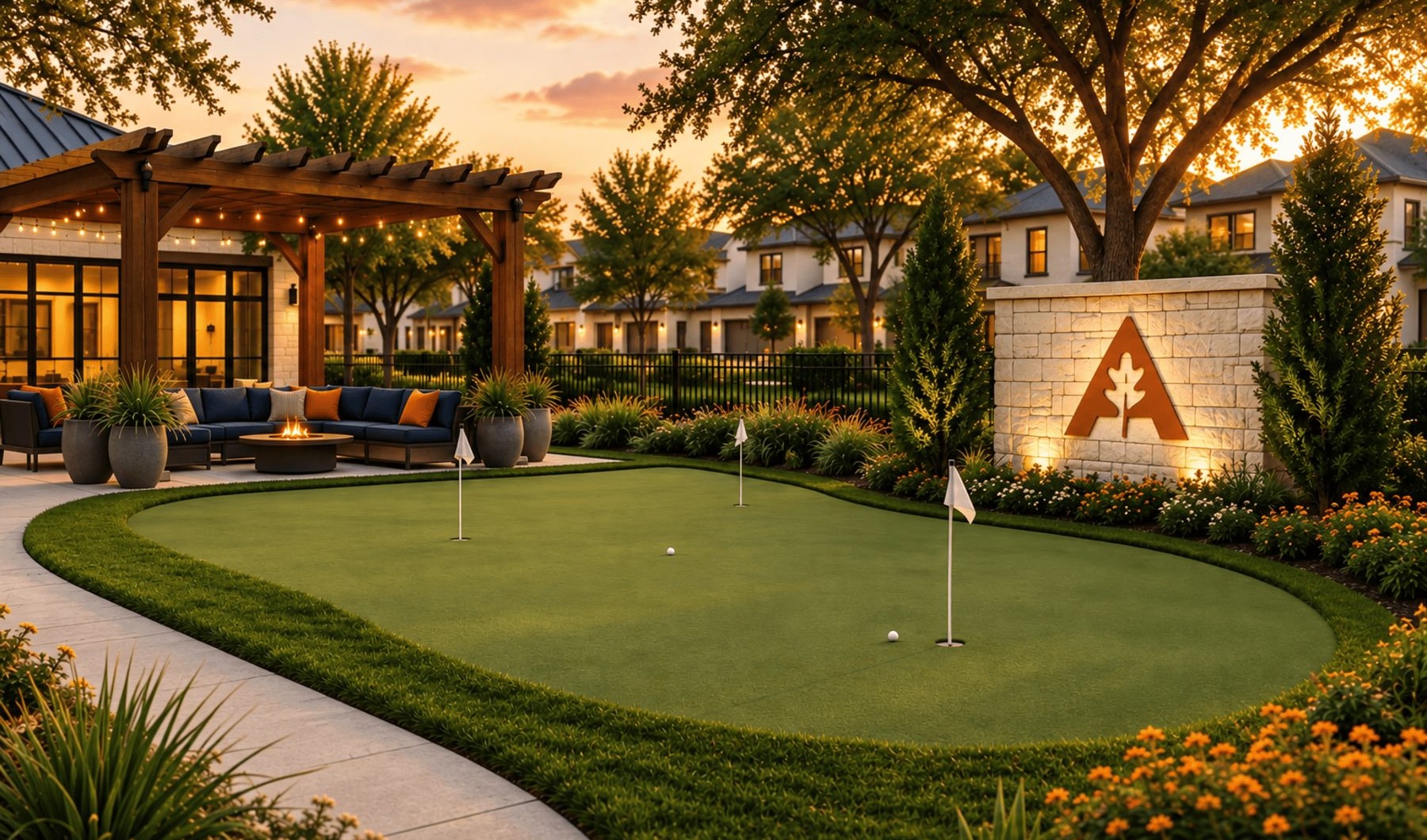 outdoor putting green